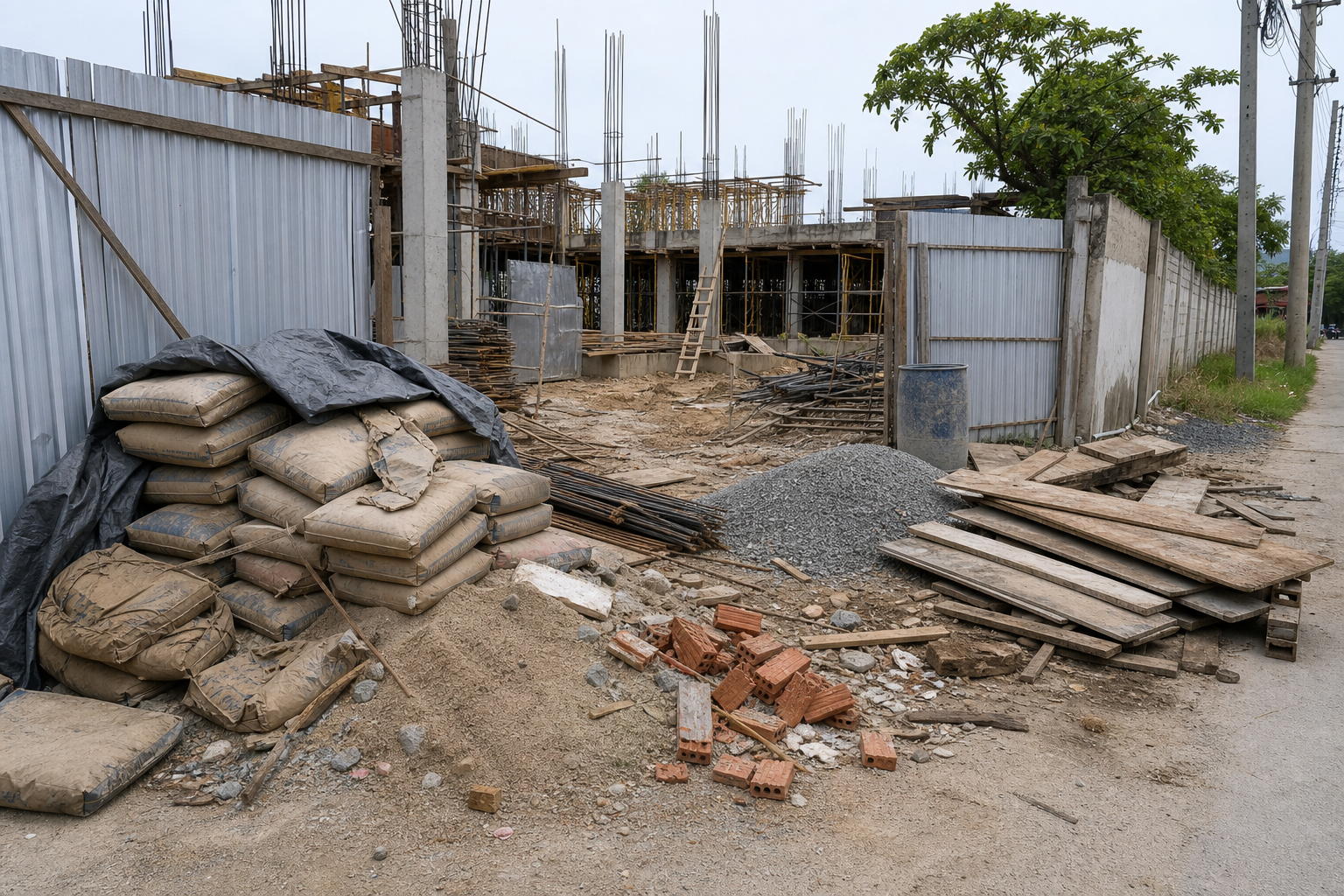 Construction site drop zone